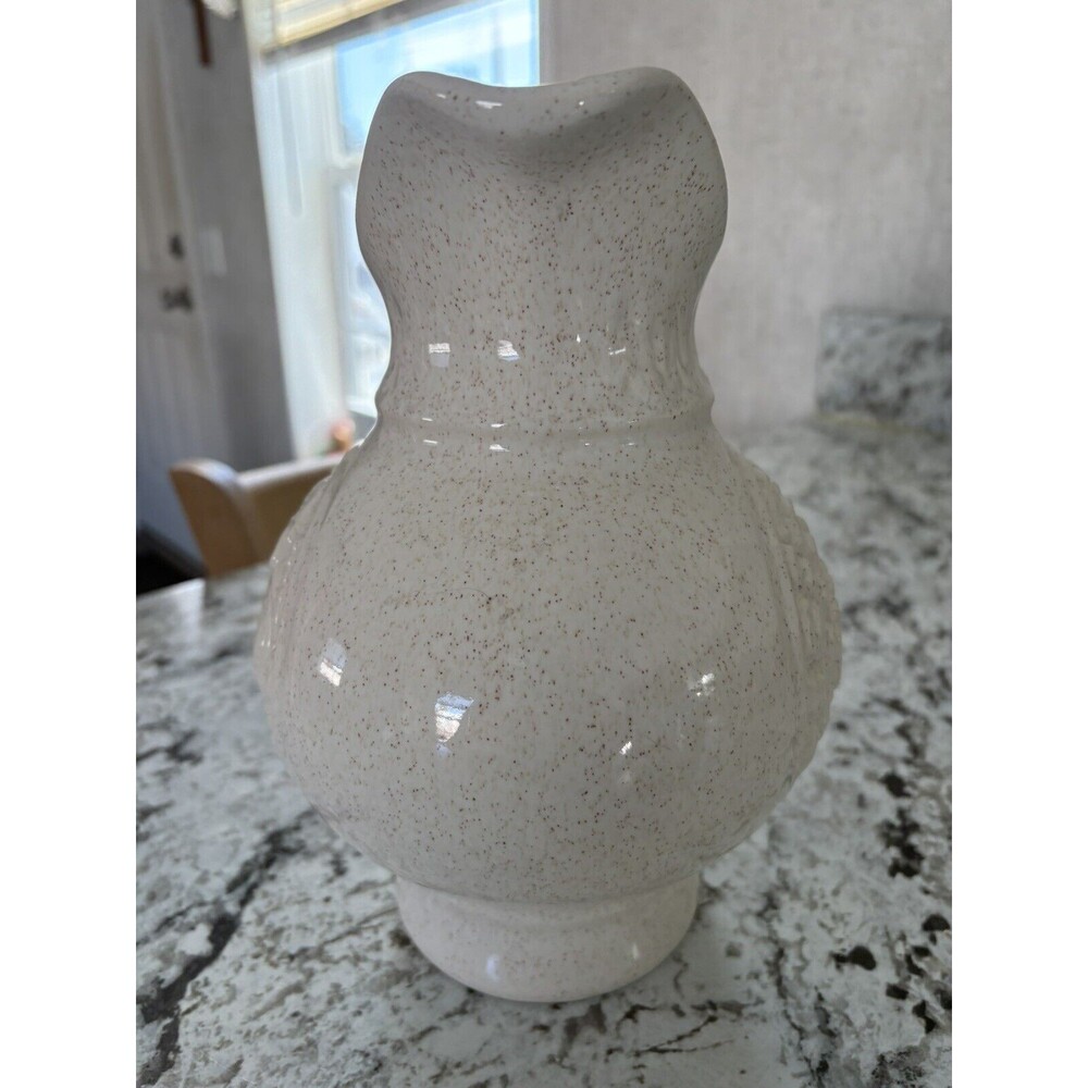 Vintage McCoy Pottery Turkey Pitcher Speckled Ivory, - Fall Decor - Picture 5 of 7